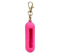 Sulxyi Porte-clés en silicone portable pour baume à lèvres - Pour sac à main, portefeuille, gym, lieu de travail, activités de plein air, trajets quotidiens, voyages, rose vif, Reportez-vous à la
