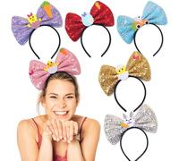 Sulxyi Serre-tête de Pâques - 6 bandeaux avec nœud en forme d'œuf de poussin, accessoires pour cheveux, décoration de fête de Pâques, coiffe pour femmes, filles et