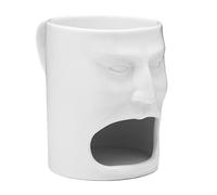 Sulxyi Tasse de café en céramique avec porte-biscuits, de lait à thé, tasse à boire, 13x9,5x7,5 cm, expressions faciales ludiques, poignée ergonomique, idéal pour la chambre à coucher du restaurant