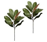Sulxyi Tiges De Verdure | Feuilles de Magnolia Fausses,Tiges Artificielles Verdure Au Toucher Réel - pour Arrangement Floral Décoration Maison Bureau Mariage Noël Fêtes Centres de Table