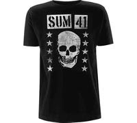 Sum 41 T Shirt Grinning Skull Band Logo Nouveau Officiel Homme Noir