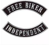 SUMA SHOP - 2 autocollants Free Biker + Independent, logo autocollant pour tous les types de vêtements, diamètre 33,5 cm, paire