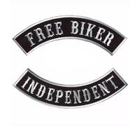 SUMA SHOP Kit de 2 patchs Skull, Independent Free Rider, Grand X Gilet Ou Veste
