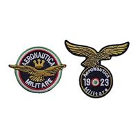 SUMA SHOP - Lot de 2 patchs aéronautiques militaires italiens, patch thermocollant broderie, réplique