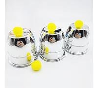 SUMAG Magic Tricks Chop Cup Tasse en plastique chromé avec trois tasses et boules (diamètre 7 x hauteur) 7 cm
