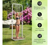 Sumatra Breeze Square douche de jardin WPC Aluminium 70 x 55 cm carrée