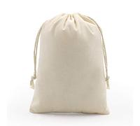 SumDirect Lot de 20 sacs en mousseline de coton avec cordon de serrage réutilisables pour mariage, fête, anniversaire (13 x 18 cm) Blanc