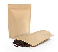 SumDirect Lot de 50 pochettes refermables en kraft avec fermeture éclair et doublure en feuille d’aluminium robuste pour aliments 17cm x 24cm