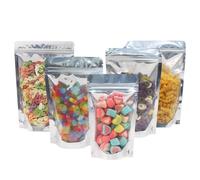 SumDirect Lot de 50 Pochettes Refermables Sachet Aluminium,13x20cm Sachet Transparent éclair et Doublure en Feuille d’aluminium Robuste pour aliments
