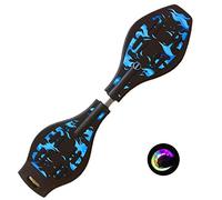 Sumeber Waveboard Les Enfants de Surf pour Adulte avec roulettes Clignotantes pour Enfants Set Adolescents (Flamme Bleue)