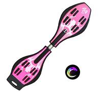 Sumeber Waveboard Les Enfants de Surf pour Adulte avec roulettes Clignotantes pour Enfants Set Adolescents (Rose)