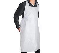 Sumedtec Lot de 100 tabliers jetables en polyéthylène blanc., blanc, Taille Unique