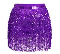 SUMERSHA Écharpe de Danse Orientale à Paillettes pour Femme, Violet