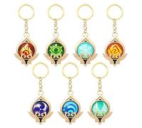 Sumeru Cosplay Porte-clés Pour Genshin Impact, 7Pcs en Métal Sumeru Vision Keychain Pendentif Oeil de Dieu Anemo Electro Pyro Dendro Cryo Geo Hydro Merch Set
