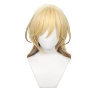 Sumeru Kaveh Perruque blond clair longueur épaule avec frange, cheveux synthétiques, très doux et lisses, peignage facile, convient pour les personnages de comic-Con