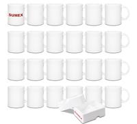 Sumex 11 oz Ensemble de 24 Blanc tasses à sublimation, Céramique Personnalisé Mugs et Tasses à café pour Cadeau Collègue Idée Cadeau Original, Humour Femme