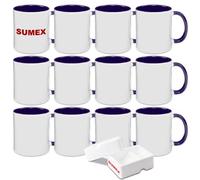 Sumex 11 OZ Set de 12 tasses de sublimation,325ml Blanc tasses à sublimation（La couleur violette）
