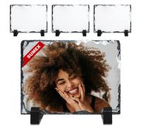 SUMEX 4 Pièces Blancs de Sublimation Cadre Photo en Ardoise de Roche, Cadre Photo Personnalisé 15 × 20 cm pour Mariage, Saint Valentin