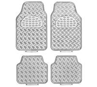 Sumex APA1000 Tapis Caoutchouc Look Alu. - Chrome (4 Pièces)