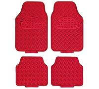 Sumex APA3000 Tapis Caoutchouc Look Alu. - Rouge (4 Pièces)