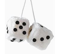 Sumex JUMBO30 Dés de rétroviseur en peluche, Blanc, 9 x 9 cm