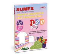 Sumex Papier de sublimation A4, 210x297 mm, 100 feuilles, 120 g/m², Compatible avec les imprimantes à sublimation EPSON, SAWGRASS, RICOH