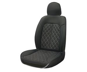 SUMEX S Dossier de siège de Voiture modèle Vittoria Couleur Noir et Gris foncé Cuir synthétique Housse de siège Universelle Protecteur de siège