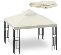 Sumfaller Auvent de Rechange pour tonnelle de 3 x 3 m - Housse de Toit à Double Niveau pour terrasse, Jardin, Barbecue (Beige)