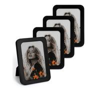 SUMGAR Cadre Photo 13x18 Noir Lot de 4 avec Coins Arrondis Cadre 13 x 18 pour Mur ou Table Cadeau pour Famille Maman Papa Grand-Mère Amis pour Pâques Fête des Mères Fête des Pères Anniversaire