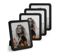 SUMGAR Cadre Photo 20x25 Noir Lot de 4 avec Coins Arrondis Cadre 20 x 25 pour Mur ou Table Cadeau pour Famille Maman Papa Grand-Mère Amis pour Pâques Fête des Mères Fête des Pères Anniversaire