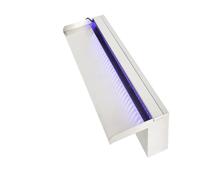 SUMGREEN Fontaine de piscine transparente avec 7 lumières LED à changement de couleur - Kit de cascade pour jardin, terrasse, piscine et étang à carpes koï (acier inoxydable, 61 cm)