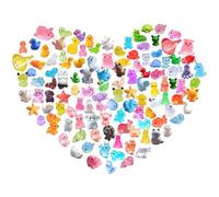 Sumhao Lot de 120 mini animaux en résine, 60 styles, mini canards mignons, micro sculptures, décoration de terrarium, mousse, poisson, tortue, phoque, lapin, grenouille, kits de bricolage créatifs