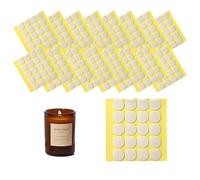 Sumhao Lot de 320 autocollants double face pour mèche de bougie avec poignées faciles à prendre en main, pour la fabrication de bougies, autocollants double face résistants à la chaleur, pois de 20 mm