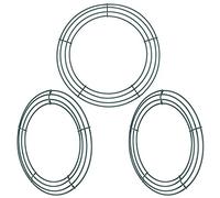 Sumind 3 Paquets Anneaux de Guirlande de Fil Cadres de Couronnes de Fil pour Décoration de Noël, Vert Foncé (12 Pouces)