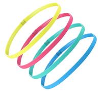 Sumind 4 Pièces Bandeaux de Sport Élastiques Antidérapants Épais Bandeaux de Cheveux de Football pour Femme et Homme (Vert Fluorescent, Rose Rouge, Vert, Bleu Royal)
