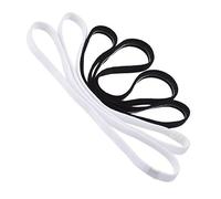 Sumind 4 Pièces Bandes de Sport Élastiques Antidérapantes Bandeaux de Cheveux de Football pour Femmes et Hommes, Noir et Blanc