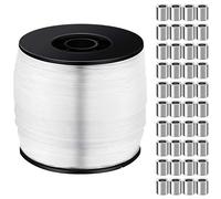 Sumind Fil de Suspension pour Image Transparent Solide Fil de Cadre Photo Invisible Fil de Pêche Jusqu'à 100 Lbs 656 Pieds Ligne de Pêche Monofilament avec Manchons à Boucle de Sertissage Aluminium