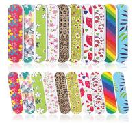 Sumind Lot de 100 limes à ongles jetables double face Bleu et rose