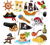 Sumind Lot de 15 aimants de porte de pirate amusants en forme de tête de mort pour voiture, bateau, croisière
