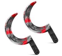 Sumind Lot de 2 couteaux d'Halloween - Faux couteau réaliste - Jouet pour fête d'Halloween - Costumes de zombie et cosplay (style faucille)