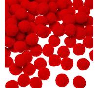 Sumind Lot de 250 mini pompons en peluche pour décoration, loisirs créatifs, bricolage, rouge (15 mm)