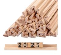 Sumind Lot de 32 supports de carrelage en bois de rechange pour lettres - Plateaux lisses pour carreaux de lettres, travaux manuels et supports de jeu, 19 x 2,5 x 1,6 cm