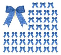 Sumind Lot de 36 nœuds papillon à paillettes pour sacs à friandises, emballage cadeau, panier de mariage, fête prénatale, anniversaire, Saint-Valentin, fête de Noël (bleu)