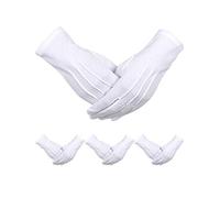 Sumind Lot de 4 paires de gants en élasthanne pour uniforme de police, smoking, costume de défilé, Blanc (C), M