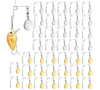 Sumind Lot de 40 lames de pêche spinnerbait lisses cuillères de pêche, lames de leurres de pêche, accessoires (argent doré)