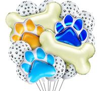 Sumind Lot de 46 ballons de décoration sur le thème du chien avec empreintes de pattes de chien et ballons en aluminium en forme d'os pour animaux de compagnie (multicolore)