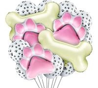 Sumind Lot de 46 ballons de décoration sur le thème du chien avec empreintes de pattes de chien et ballons en aluminium en forme d'os pour animaux de compagnie, fournitures de fête d'anniversaire