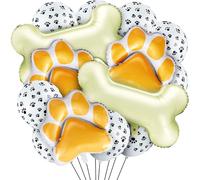 Sumind Lot de 46 ballons décoratifs sur le thème du chien avec empreintes de pattes de chien et ballons en aluminium en forme d'os pour animaux de compagnie (orange)