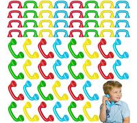 Sumind Lot de 60 téléphones de lecture en vrac - 4 couleurs : rouge, jaune, bleu, vert, écoute, rétroaction auditive, fournitures de thérapie vocale mobile pour enfants, salle de classe, maîtrise de