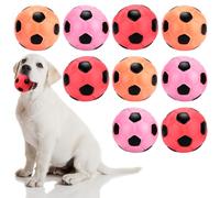 Sumind Lot de 9 balles de football interactives en latex pour chien de petite, moyenne et grande taille (orange, rouge, violet) - 7 cm